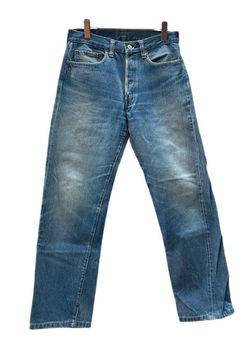 リーバイス Levi's 501 66後期 赤耳 70s 80s Vintage ヴィンテージ ジーンズ デニムパンツ ジーパン ボタン裏6 青 無地 デニム ブルー W32 L36 104MB-181