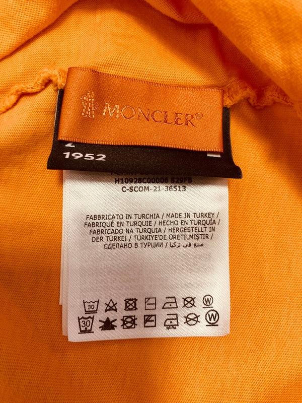 モンクレール MONCLER MONCLER 1952 プリントTシャツ 半袖カットソー Tシャツ オレンジ Lサイズ 101MT-2898