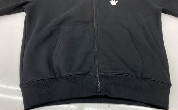 オフホワイト OFF-WHITE Spray Print zip Hoodie スプレー ロゴ プリント ジップアップ フーディ 黒 OMBE001S21FLE002 パーカ ロゴ ブラック Sサイズ 104MT-2231