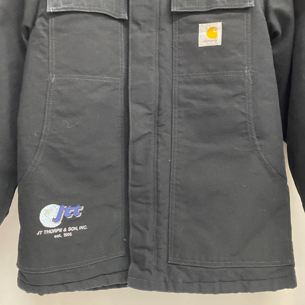 【曜日割引対象外】 カーハート Carhartt トラディショナルコート 企業ロゴ ダック ジャケット ブラック Sサイズ 201MT-4607 VB