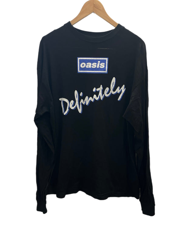 バンド band 90's 90s EURO OASIS DEFINITELY MAYBE Promo Long Sleeve tee オアシス ユーロ XL ロンT ブラック LLサイズ 101MT-3202