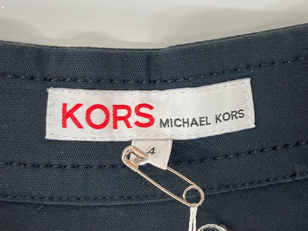 マイケル・コース MICHAEL KORS オンワード樫山 ノースリーブ ノーカラー Military ミリタリー タイト フロントボタン コットン BLACK 黒 ワンピース 無地 ブラック SIZE4 104LT-233