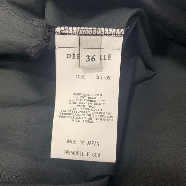 デパリエ DEPAREILLE フリルブラウス 半袖シャツ ブラック 201LT-415