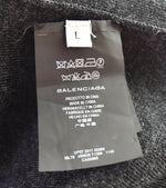 バレンシアガ BALENCIAGA 17AW Vネック チルデンニット 2017 ロゴ セーター グレー Lサイズ 103MT-2936