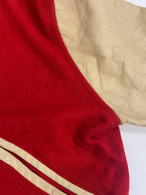 ヴィンテージ vintage 60's～ 60年代 Ceather ウール スタジャン バーシティジャケット アワードジャケット 袖レザー ツートン ベージュ ジャケット レッド 101MT-5452