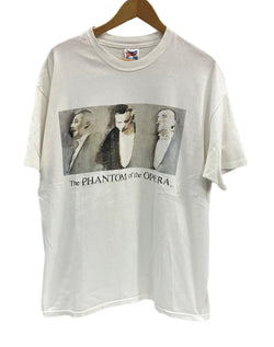 ヴィンテージ vintage 90's 90s Hanes THE PHANTOM OF THE OPERA オペラ座の怪人 プリント 袖裾シングルステッチ USA製 XL Tシャツ ホワイト LLサイズ 101MT-3410