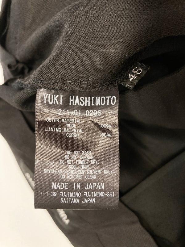 ユウキ ハシモト YUKI HASHIMOTO SLIM TROUSERS 黒 MADE IN JAPAN ウールパンツ 211-01-0206 ボトムスその他 無地 ブラック サイズ 46 101MB-410