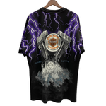【曜日割引対象外】 ハーレーダビッドソン Harley Davidson 90's Thunder & Lightning USA製 Hanes Tシャツ ブラック XLサイズ 201MT-4201 VB