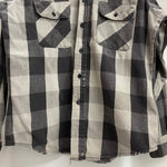 【曜日割引対象外】 ファイブブラザー FIVE BROTHER 80's ネルシャツ グレー USA製 長袖シャツ ブラック Mサイズ 201MT-4515 VB