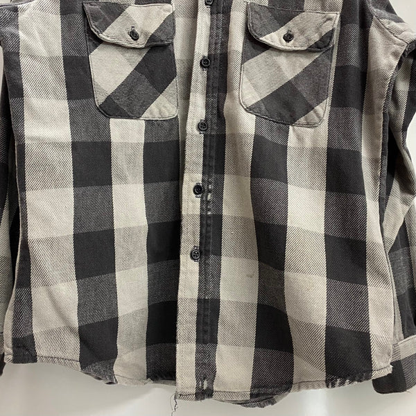 【曜日割引対象外】 ファイブブラザー FIVE BROTHER 80's ネルシャツ グレー USA製 長袖シャツ ブラック Mサイズ 201MT-4515 VB