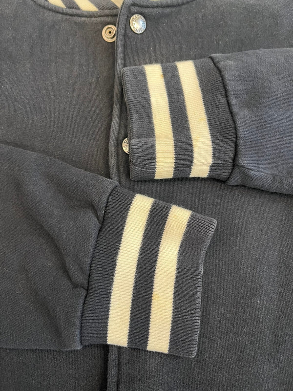 ア ベイシング エイプ A BATHING APE 00s 初期 SWEAT VARSITY JACKET GENERAL MADE ジェネラル スタジャン スウェット 裏原 ヴィンテージ BAPE ジャケット ブラック Mサイズ 101MT-5137