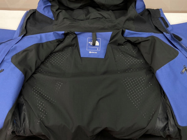 ザノースフェイス THE NORTH FACE MOUNTAIN JACKET マウンテン ジャケット GORE-TEX ダブルジップ アウトドア アウター 青 黒 NP61800 ジャケット ロゴ ブルー Sサイズ 104MT-2001