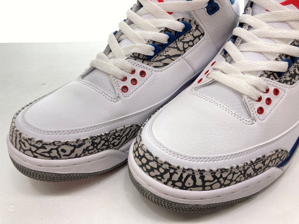 ナイキ NIKE 16年製 AIR JORDAN 3 RETRO TRUE BLUE エア ジョーダン レトロ トゥルー ブルー AJ3 白 青 854262-106 メンズ靴 スニーカー ホワイト 26.5cm 104-shoes601