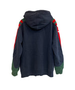 シュプリーム SUPREME 15AW Hooded Track Zip-Up Sweat フーデッドトラックジプアップスウェット パーカースリーブロゴ 紺 パーカ ネイビー Lサイズ 101MT-5046