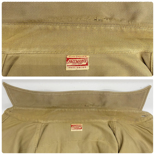 【曜日割引対象外】 ヴィンテージ vintage 40's 50's PACEMAKER  Work Shirts 長袖シャツ ベージュ 201MT-4420 VB