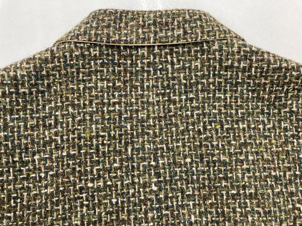 ワイズ Y's ヨウジヤマモト Yohji Yamamoto 3B ツイード テーラード TWEED TAILORED JACKET ウール シルク混 シングルブレステッド KHAKI GREEN 緑 BEIGE ベージュ YC-J59-552 ジャケット カーキ SIZE2 104LT-177