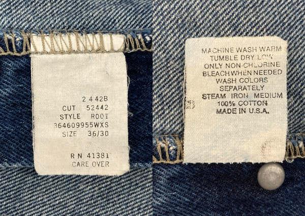 ダブルアールエル RRL DENIM PANTS デニム パンツ ボタンフライ ジーパン ジーンズ USA製 Ralph Lauren インディゴ 青 ロゴ R001 デニム ブルー 36×30 104MB-354