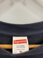 シュプリーム SUPREME フロントロゴ 半袖カットソー 紺  XL Tシャツ ネイビー LLサイズ 101MT-3903