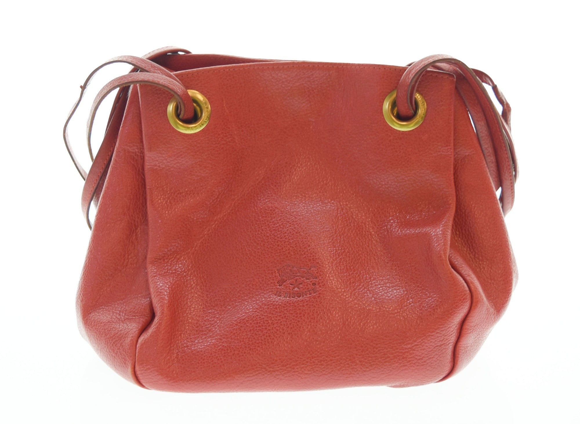 イルビゾンテ IL BISONTE 巾着型 ショルダーバッグ 赤 バッグ