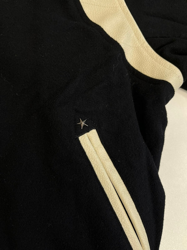 ハフ HUF SONG VARSITY JACKET ソング バーシティジャケット カレッジジャケット スタジャン 黒 白 刺繍 JK00439 ジャケット ブラック Mサイズ 101MT-5068