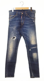 ディースクエアード DSQUARED2 SLASH LIGHT COOL GUY クール ガイ ダメージ ストレート デニム パンツ ジーンズ S74LB0418 S30342 デニム ブルー 46 103MB-474