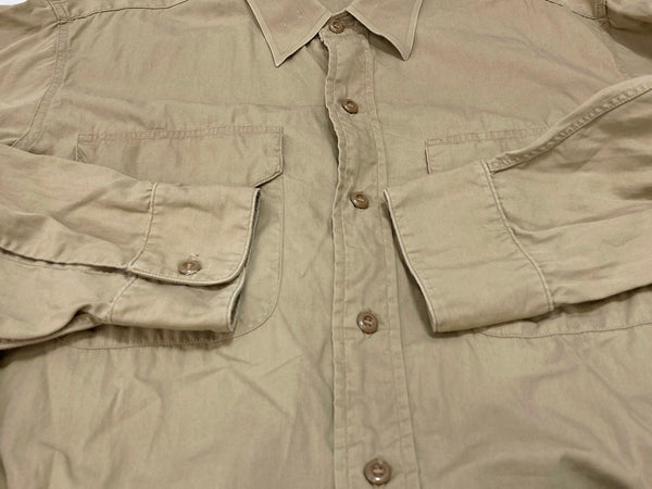 ヴィンテージ Vintage ARROW アロー 40's 40s ワークシャツ 長袖 MADE IN USA アメリカ製  長袖シャツ 無地 ベージュ 101MT-2428