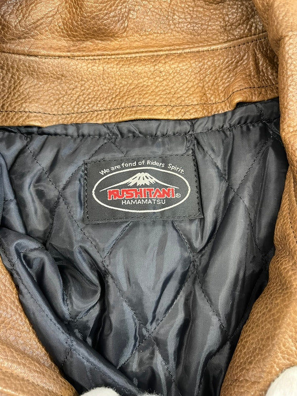 クシタニ KUSHITANI 本革 牛革 レザージャケット ジップアップ ライダースジャケット バイカー 茶 サイズ表記なし ジャケット ベージュ 101MT-5227