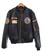 テッドマン TEDMAN TED COMPANY TYPE MA-1 LEATHER レザー MA1 RED DEVIL 豚革 42 ジャケット ブラック 103MT-2195