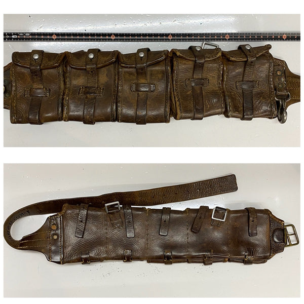 【曜日割引対象外】 ヴィンテージ vintage スウェーデン軍 バンダリアポーチ 5連 カオスポーチ レザー バッグ メンズバッグ ボディバッグ・ウエストポーチ ブラウン 201goods-754 VB