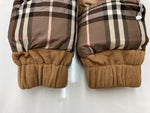バーバリー Burberry ブルーレーベル BLUE LABEL 三陽商会 ダウン アウター 裏地ノバチェック フードファー ジップアップ ロゴ 刺繍 BROWN 茶色 FRF01-532-50 コート ワンポイント ブラウン SIZE40 104LT-240