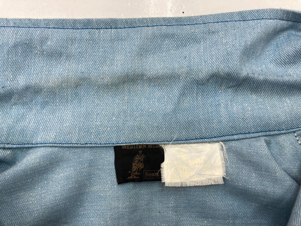 ヴィンテージ vintage 70s 70年代 SEARS コットン トラッカージャケット ワークジャケット 水色 ジャケット 無地 ブルー 104MT-1353