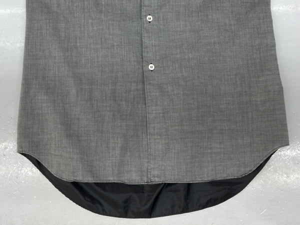 コムデギャルソン COMME des GARCONS HOMME PLUS L/S SHIRT 切替 シャツ 長袖 ブラウス 薄手 灰 黒 PM-B007 長袖シャツ 無地 グレー Mサイズ 104MT-1565