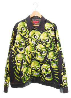 シュプリーム SUPREME 18ss Skull Pile Work Jacket スカルパイル ワークジャケット ジャケット プリント ブラック LLサイズ 103MT-473