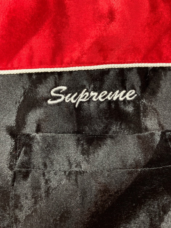 シュプリーム SUPREME 18AW Velvet Swirl Work Shirt ベロア ベルベット ワーク シャツ 赤 黒 長袖シャツ ロゴ ブラック Mサイズ 104MT-439