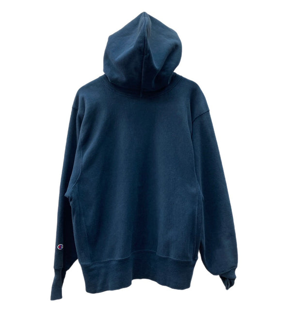 チャンピオン Champion 00s 00年代 真心ブラザーズ band バンT Serious And Happy King Of Rock REVERSE WEAVE リバースウィーブ  パーカ プリント ネイビー Mサイズ 104MT-1770