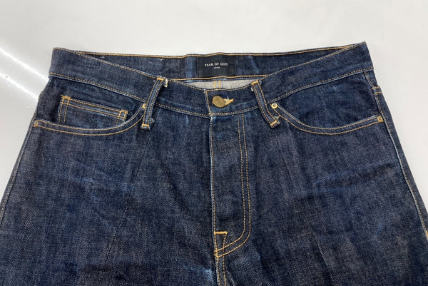 フィアオブゴッド FEAR OF GOD Ancle Slim Zip Jeans アンクル スリム ジップ ジーンズ 青 無地 184108 デニム ブルー THIRTY ONE 104MB-325