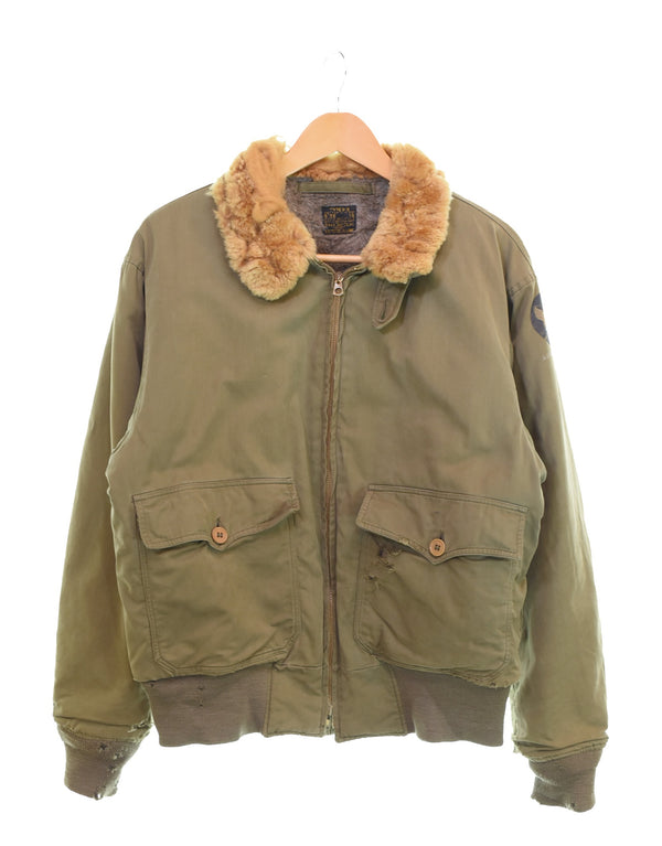 ミリタリー Military 40s U.S.ARMY AIR FORCE B-10 Flight Jacket 40's USAAF フライトジャケット コの字エンド 42 ジャケット カーキ 103MT-3521