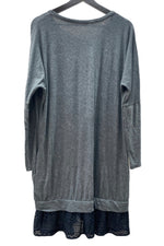 ワイズ Y's ヨウジヤマモト Yohji Yamamoto Lace Hem Long Cotton Cut And Sew Dress ポリエステル 裾レース 長袖 ドレス GRAY 灰 YX-T22-665 ワンピース グレー SIZE2 104LT-163