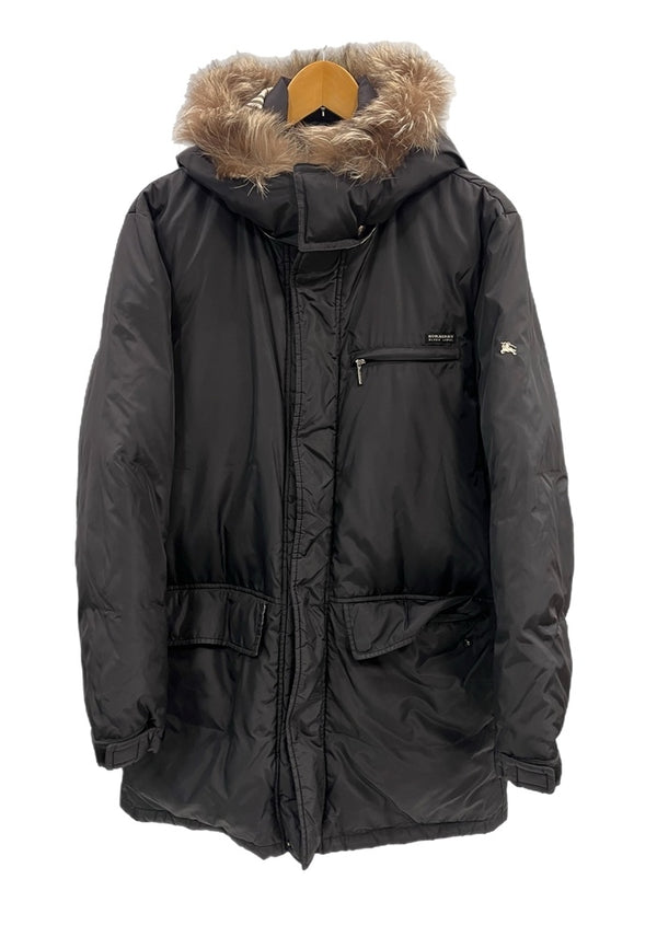 バーバリー Burberry BLACK LABEL ブラックレーベル シルバーフォックスファー ダウンジャケット 黒  BMP03-730-09 ジャケット ブラック Mサイズ 101MT-4980