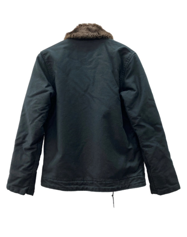 アルファインダストリーズ ALPHA INDUSTRIES N-1 DECK JACKET デッキ ジャケット ミリタリー ジップアップ 裏ボア 軍物 アウター 黒 20521-401 ジャケット ロゴ ブラック Sサイズ 104MT-1805