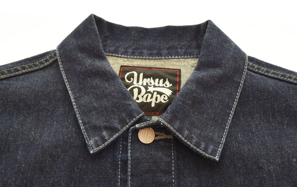 アベイシングエイプ A BATHING APE URSUS BAPE デニムジャケット Gジャン 青 003LJ9601003 ジャケット ブルー Lサイズ 103MT-2312