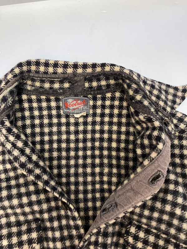 ウールリッチ WOOLRICH 30s ヴィンテージ Vintage ウールチェックシャツ 白 黒 長袖シャツ ブラック 101MT-3227