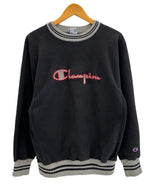 チャンピオン Champion 90s～ ヴィンテージ vintage 刺繍タグ リバースウィーブ REVERSE WEAVE US古着 スクリプトロゴ リブライン 黒  スウェット ブラック Lサイズ 101MT-4156