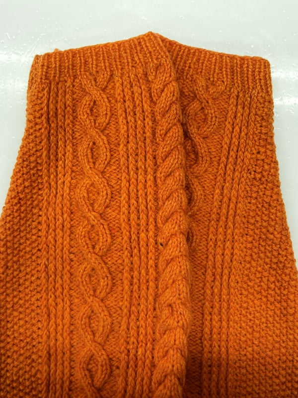 インバーアラン INVERALLAN Cable Knit ケーブル ニット セーター カーディガン クルーネック セーター 無地 オレンジ 104MT-880