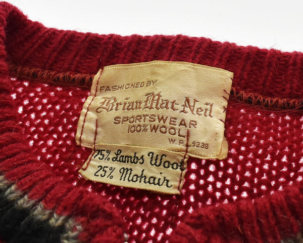 ヴィンテージ Vintage 50s~60s 50s 60s MOHAR ZIP UP CARDEGAN NYNCOジッパー モヘアニット エルボーパッチ セーター レッド 103MT-2449
