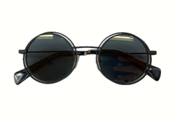 ヨウジヤマモト Yohji Yamamoto POUR HOMME SUNGLASSES サングラス 丸 Eyewear 眼鏡 黒 YY7034 004 眼鏡・サングラス サングラス 無地 ブラック 104G-11