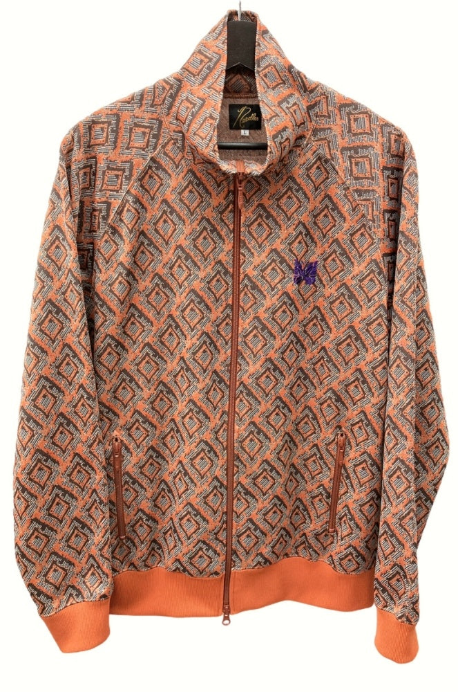 ニードルス Needles Track Jacket トラック ジャケット ジャカード フロントジッパー ロゴ 蝶 PAPILLON パピヨン  ORANGE OT224 ジャージ 刺繍 オレンジ Lサイズ 104MT-335 | 古着通販のドンドンサガール