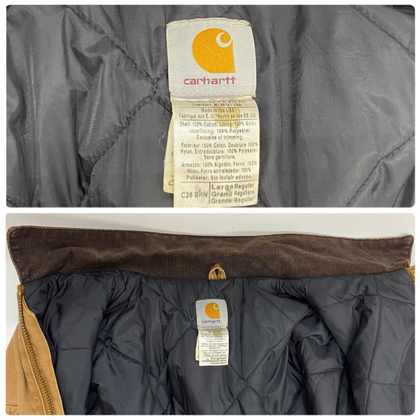 【曜日割引対象外】 カーハート Carhartt 00's トラディショナルコート USA製 ジャケット ブラウン Lサイズ 201MT-4154 VB