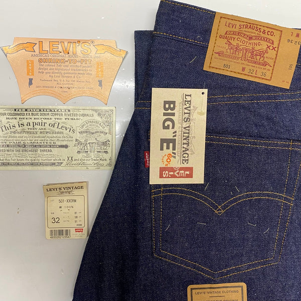 【曜日割引対象外】 リーバイス Levi's 90's 501 BIG E 60's 復刻 95年製 USA製 555 バレンシア デッドストック W32 デニム ブルー 32×36サイズ 201MB-1100 VB