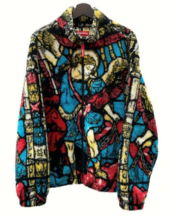 シュプリーム SUPREME 21SS Saint Michael Fleece Jacket セント マイケル フリース ジャケット ジップ ボア ジャケット 総柄 マルチカラー Lサイズ 104MT-558